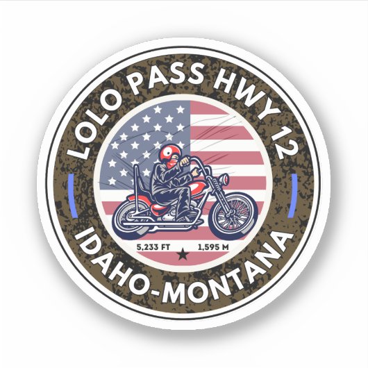 Sticker Lolo pass route de moto Oregon (Devant)