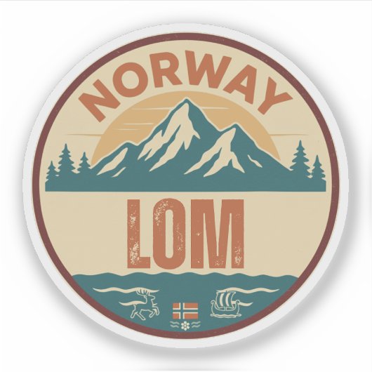 Sticker Lom, Norvège Norvège (Devant)