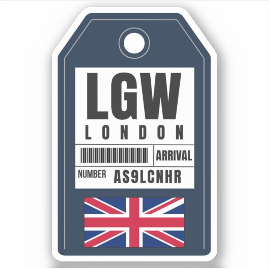 Sticker London Boarding Pass - Angleterre LGW (Devant)
