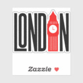 Sticker London Skyline Retro City Pride Design (Feuille)