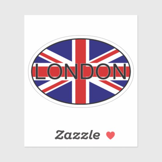 Sticker Londres Royaume-Uni City Code du pays Oval (Feuille)