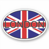 Sticker Londres Royaume-Uni City Code du pays Oval (Devant)
