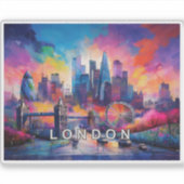 Sticker Londres Skyline Abstrait Art (Devant)