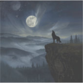 Sticker Lone Wolf Under the Moon – A Timeless Painting (Devant)