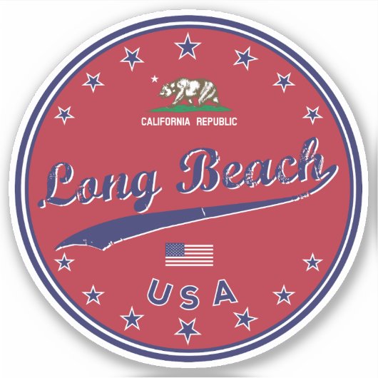 Sticker Long Beach California (Devant)