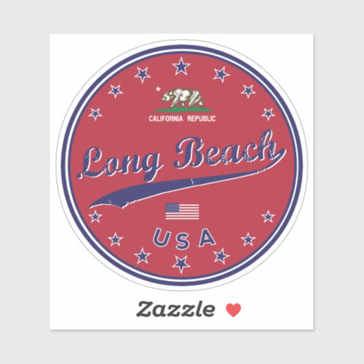 Sticker Long Beach California (Feuille)