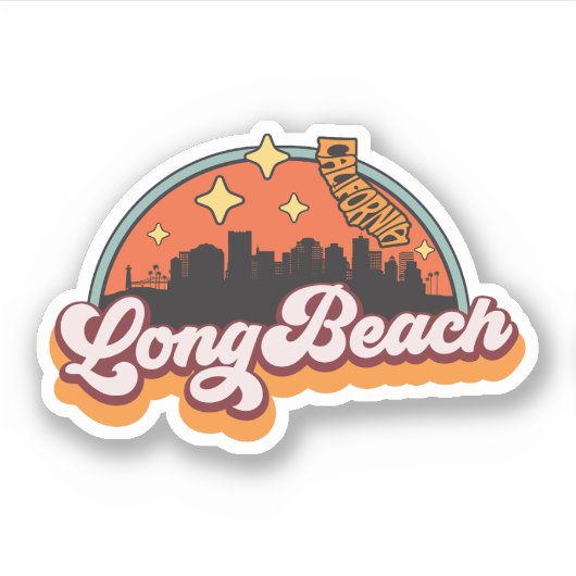 Sticker Long Beach, Californie (Devant)