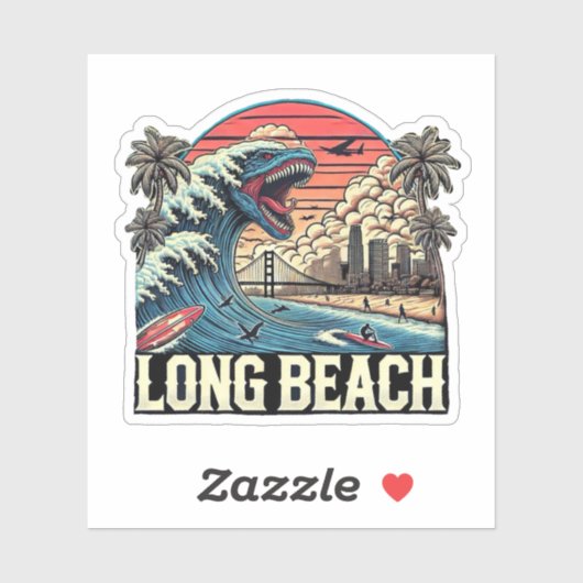 Sticker Long Beach, Californie, États-Unis (Feuille)