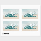 Sticker Long Island Life Wave Beach (Feuille)