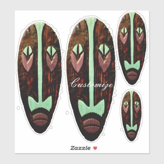 Sticker Long Tonnerre de Masque Tiki (Feuille)