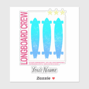 Sticker Longboard Retro Skateboard Conception de skate Vin