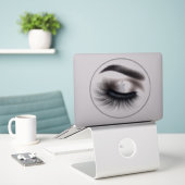 Sticker Longue Black Wispy Eyelashes Lash Extensions Beaut (Ordinateur portable sur le bureau)