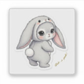 Sticker Looking Back Bunny - Adorable Fluffy Rabbit Kawaii (Devant)