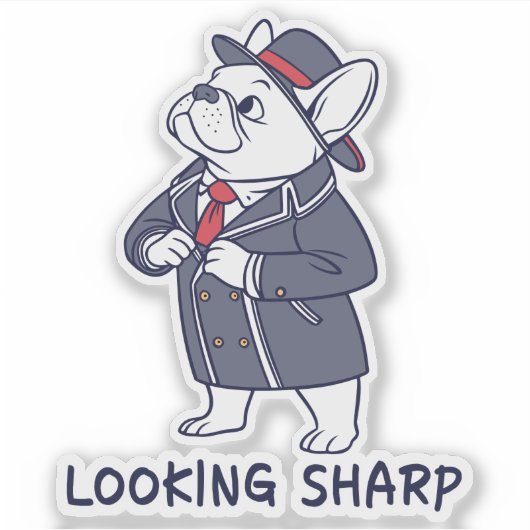 Sticker Looking Sharp Dapper French Bulldog Funny Laptop S (Devant)