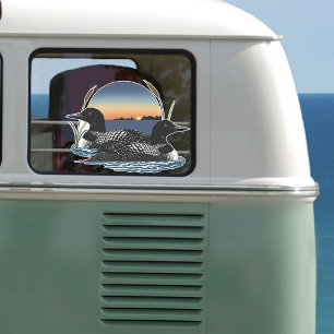 Sticker Loon Couple coucher de soleil bleu