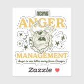 Sticker LOONEY TUNES™ Gestion de la colère de |TAZ™ ACME (Feuille)