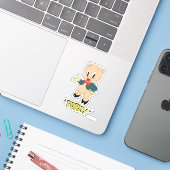 Sticker LOONEY TUNES™ Rires rétro | Cochon de porc (Ordinateur portable avec iPhone)