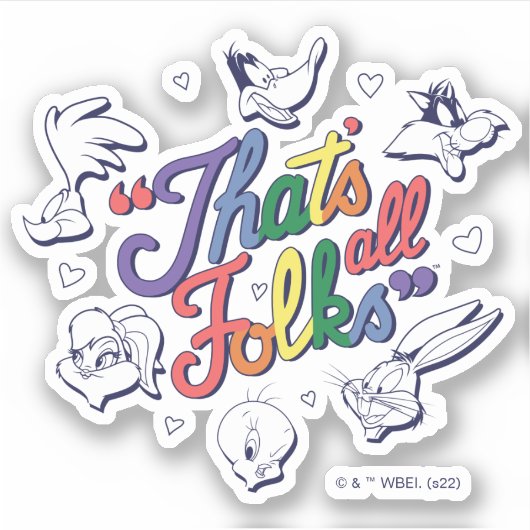 Sticker LOONEY TUNES™ - That's All Folks ! Pride Badge (Devant)
