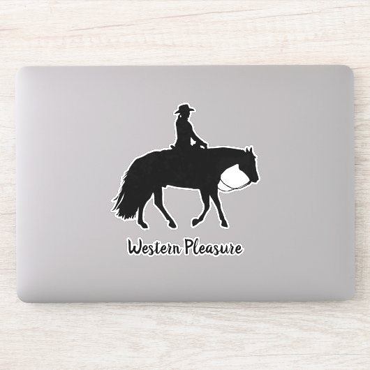 Sticker Loping Black Western Pleasure Horse Silhouette (Ordinateur)