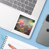 Sticker L'orchidée de Cattleya et trois colibris Heade (Ordinateur portable avec iPhone)