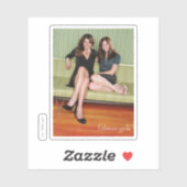 Sticker Lorelai et Rory assis sur le portrait du canapé (Feuille)