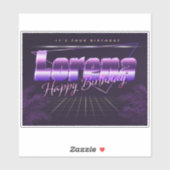 Sticker Lorena Prénom lila retro (Feuille)