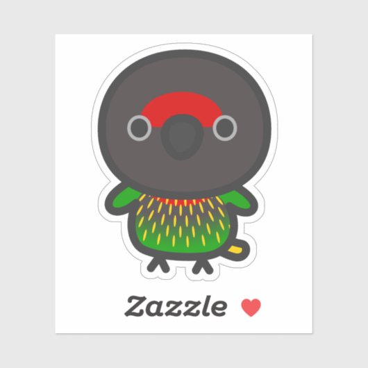 Sticker Lory rayé jaune (Feuille)