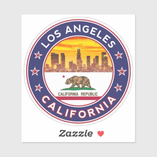 Sticker Los Angeles California, (Feuille)