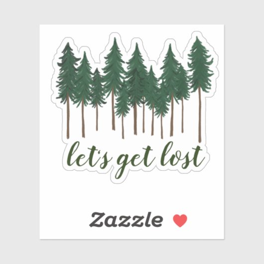 Sticker Lost Pine Trees Forêt Aventure Camping (Feuille)