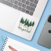Sticker Lost Pine Trees Forêt Aventure Camping (Ordinateur portable avec iPhone)
