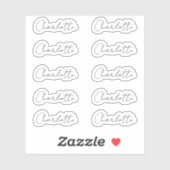 Sticker Lot de 10 | Nom du petit script élégant (Feuille)