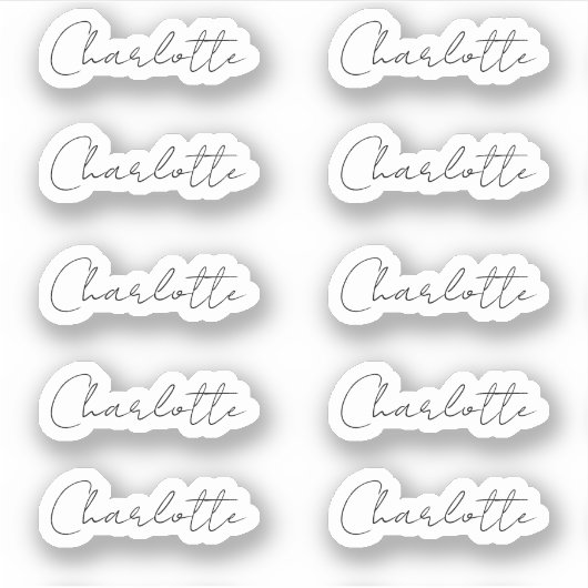 Sticker Lot de 10 | Nom du petit script élégant (Devant)