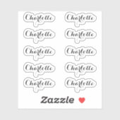Sticker Lot de 10 | Nom du petit script élégant (Feuille)
