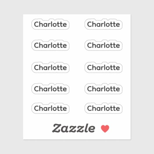 Sticker Lot de 10 | Nom du petit script élégant (Feuille)