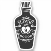 Sticker Lotion numéro 9 bouteille vintage noir graphique (Devant)