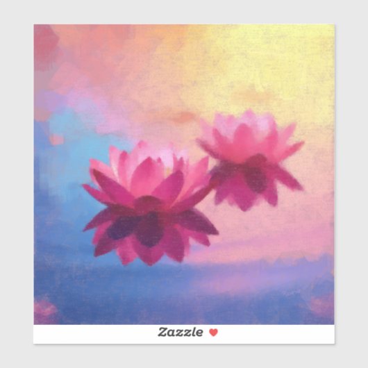 Sticker Lotus Abstrait rose (Feuille)