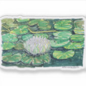 Sticker Lotus blanc et nénuphars (Devant)