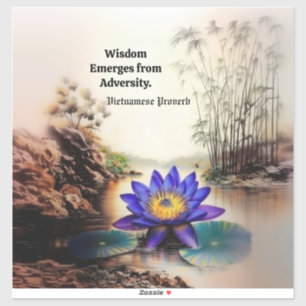 Sticker Lotus bleu émergeant des eaux boueuses (Vietnamien