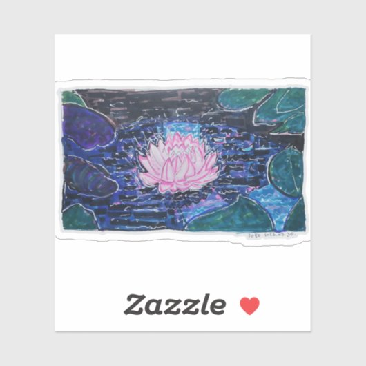 Sticker Lotus dans l'eau sombre (Feuille)