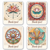 Sticker Lotus Fleurs Super Retro Personnalisé (Devant)