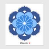Sticker Lotus Flower Mandala, Indigo et bleu clair (Feuille)