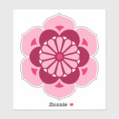 Sticker Lotus Flower Mandala, Pink, Fuchsia et Bourgogne (Feuille)