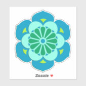 Sticker Lotus Flower Mandala, Sky Blue et Light Aqua (Feuille)