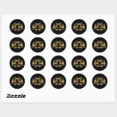 Sticker Lotus noir et or (Feuille)