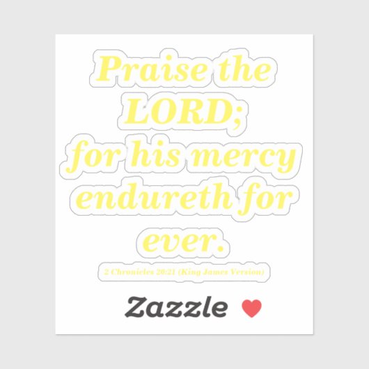 Sticker Louange Le Seigneur Bible Verse Lemon Jaune (Feuille)