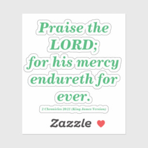 Sticker Louange Le Seigneur Bible Verse Vert Mer