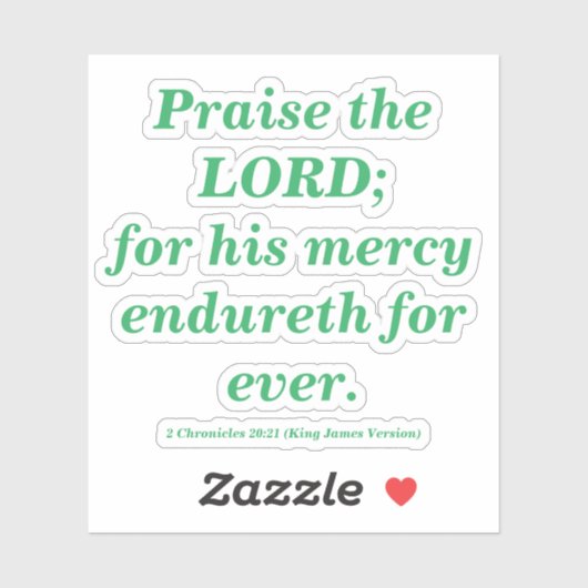 Sticker Louange Le Seigneur Bible Verse Vert Mer (Feuille)