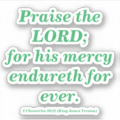 Sticker Louange Le Seigneur Bible Verse Vert Mer (Devant)