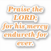 Sticker Louange Le Verset De La Bible Avec Un Texte Orange (Devant)