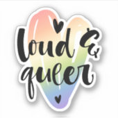 Sticker Loud & Queer | Coeur aquarelle (Devant)
